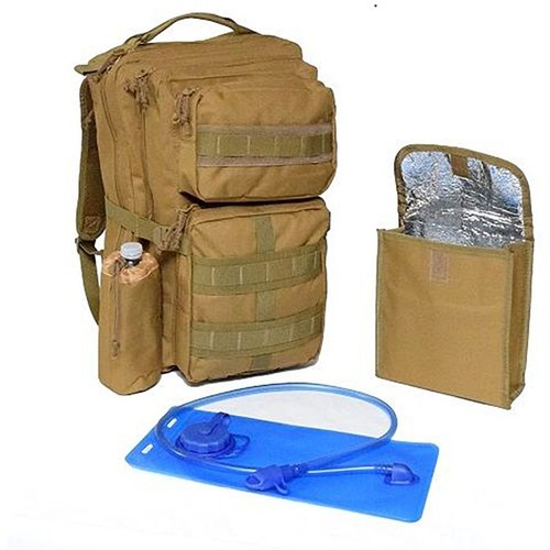 Der CACTUS JACK ARMORED TRANSPORT RUCKSACK bietet anpassbaren Stauraum, MOLLE-Anschlüsse, eine integrierte Hydration Bladder und Platz für eine 10" x 12" Panzerplatte.