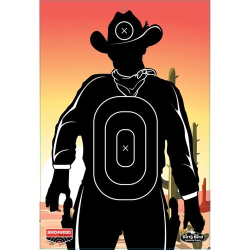 Die BIRCHWOOD CASEY DIRTY BIRD GUNSLINGER SKYLINE 12 x 18" Targets bieten eine intensive Splatter-Wirkung für beste Sichtbarkeit und sind ideal für Pistolenschützen. 6 Stück!