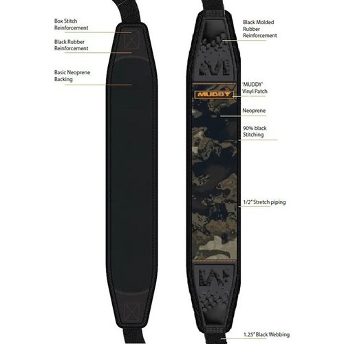 Der MUDDY Pathfinder Sling bietet maximalen Komfort dank flexiblem Neopren, rutschfester Unterseite und einem praktischen QD-Mount für schnelle Befestigung.