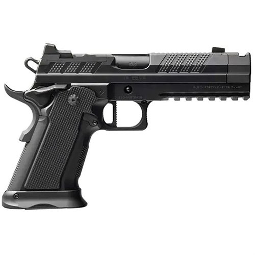Die XP Comp 9mm bietet 1911 Ergonomie, eine integrierte Kompensation, Glock® 17 Magazinkompatibilität und eine optimale Balance für schnelles Schießen.