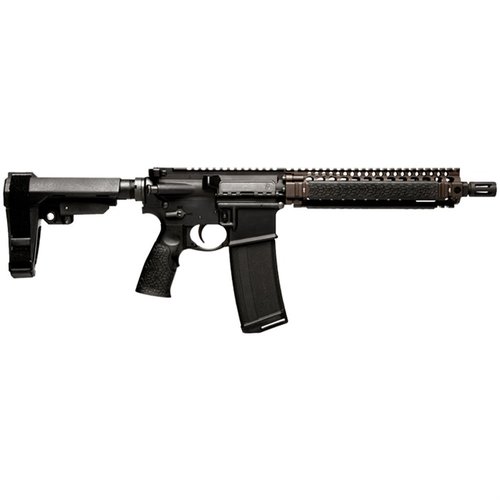 Entdecke die MK18 5.56 NATO Pistole mit 10,3" Lauf, Picatinny-Rail, SB Tactical SBA3 Brace und ergonomischem Griff – ideal für CQB-Einsätze!