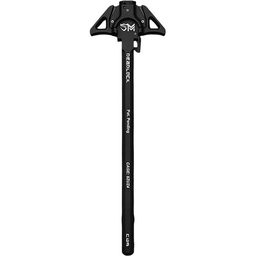 Der SENTRY MANUFACTURING DEADLOCK Charging Handle für AR-308/SR25 bietet verbesserte Zuverlässigkeit, ein patentiertes Dual-Locking-System und hervorragenden Grip in extremen Bedingungen.