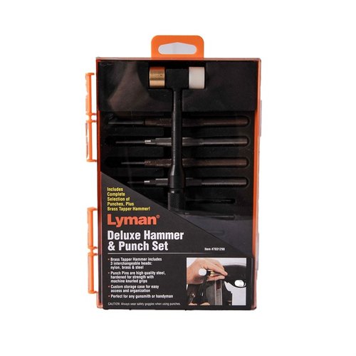 Entdecke das DELUXE HAMMER & PUNCH SET von LYMAN! 🛠️ Kompakt, mit hochwertigem Werkzeug und praktischem Aufbewahrungsblock für deine Werkstatt.