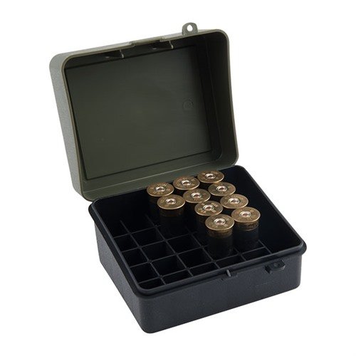 Entdecke die SHOTGUN SHELL CASE für 12 & 16 Gauge! Ideal für bis zu 25 Patronen, mit praktischem Klappdeckel. 🛠️ Perfekt für deine Ausrüstung!