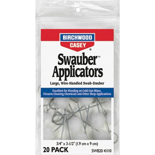 Entdecke die Swauber Applicators von Birchwood Casey! 🧼 Ideal für präzises Auftragen von Waffenblauchemikalien und Reinigern.