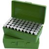 Die FLIP TOP PISTOL AMMO BOX von MTM CASE-GARD bietet eine robuste, stapelbare Aufbewahrung für 50 Patronen, ideal für den Schießstand und mit 25 Jahren Garantie.