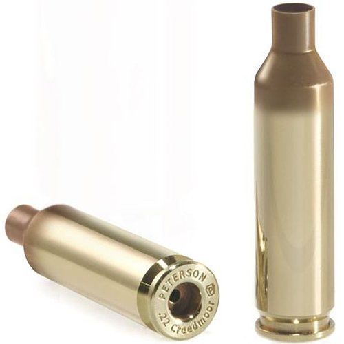 Entdecke die .22 Creedmoor Brass von Peterson Cartridge! 🎯 Ideal für präzises Schießen bis 800 Yards. Hol dir deine 50er Box!