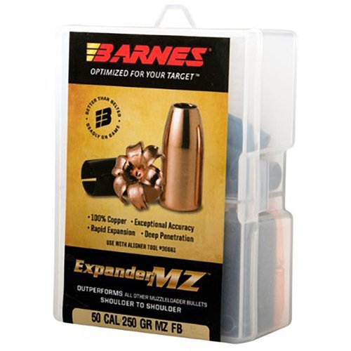 Entdecke die BARNES EXPANDER MZ Geschosse für Muzzleloader. 🔥 100% Kupfer, hohe Genauigkeit und tödliche Expansion für dein nächstes Jagdabenteuer!