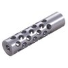 SHREWD #2 MUZZLE BRAKE 22 CALIBER 1/2-28 CHROME MOLY SILVER
