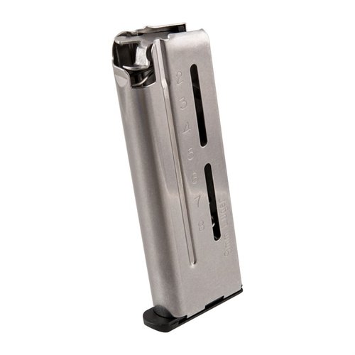 Entdecke das 1911 Compact Elite Tactical Magazine von Wilson Combat! ✨ Ultra-zuverlässig mit 8-Round Kapazität für Selbstverteidigung und Wettkampf.