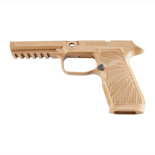 Entdecke das WCP320 Grip Modul für deine Sig Sauer® P320! ✨ Robustes Polymer in stylischem Tan für besseren Halt und Kontrolle.
